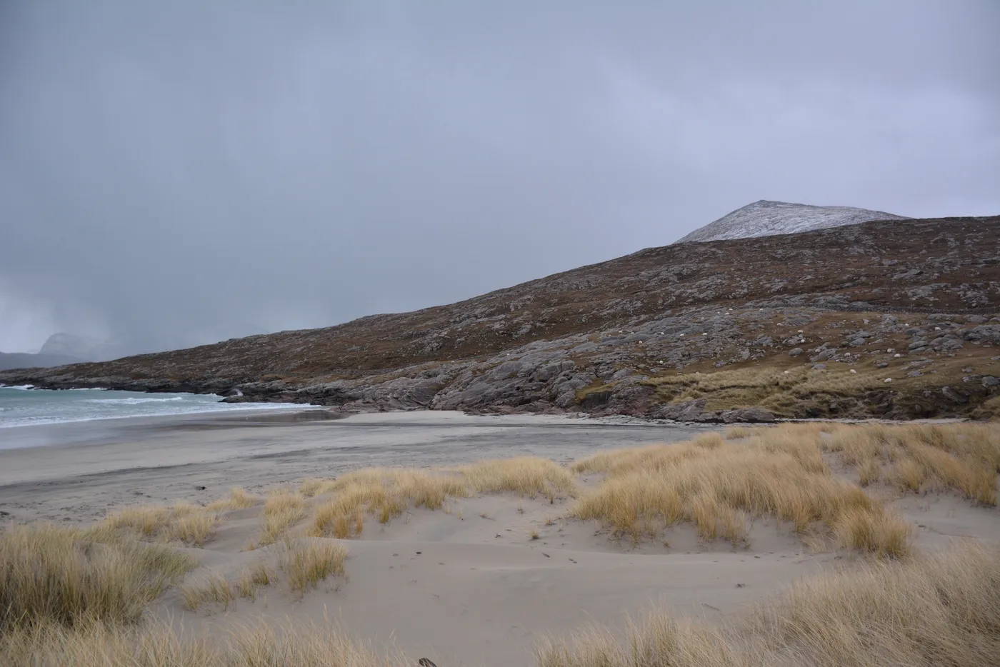 Seilebost Beach Dunes, Waves and Mountains, Isle of Skye